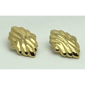 Vendome Clip On Earrings Gold Tone Mid Century  Modern Modernist